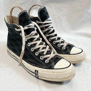 Kith x Converse Chuck 70 High Black Monogram high top sneakers shoes womens 9